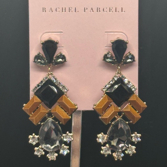Luxe Rachel Parcell Crystal Drop Statement Earrings - Picture 9 of 11